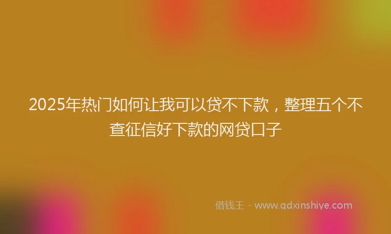 2025年热门如何让我可以贷不下款，整理五个不查征信好下款的网贷口子