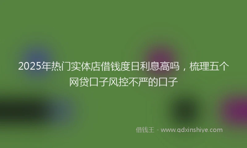 2025年热门实体店借钱度日利息高吗，梳理五个网贷口子风控不严的口子