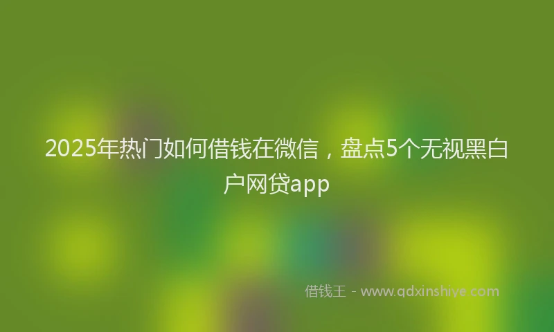 2025年热门如何借钱在微信，盘点5个无视黑白户网贷app