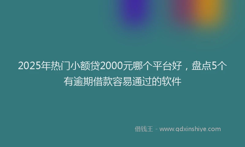 2025年热门小额贷2000元哪个平台好，盘点5个有逾期借款容易通过的软件
