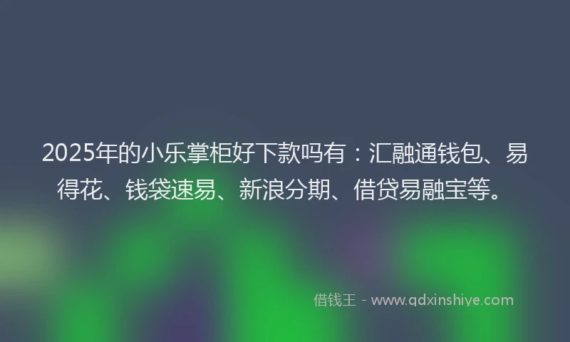 2025年的小乐掌柜好下款吗有：汇融通钱包、易得花、钱袋速易、新浪分期、借贷易融宝等。