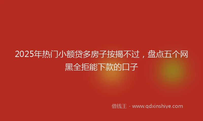 2025年热门小额贷多房子按揭不过，盘点五个网黑全拒能下款的口子