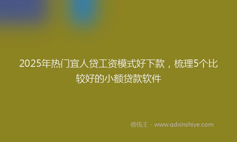 2025年热门宜人贷工资模式好下款，梳理5个比较好的小额贷款软件