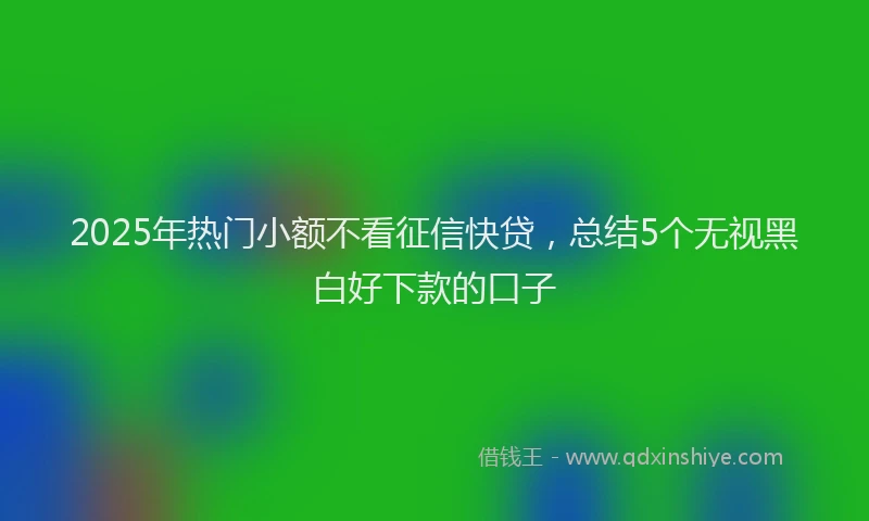 2025年热门小额不看征信快贷，总结5个无视黑白好下款的口子