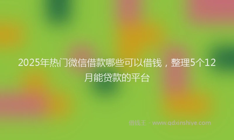 2025年热门微信借款哪些可以借钱，整理5个12月能贷款的平台