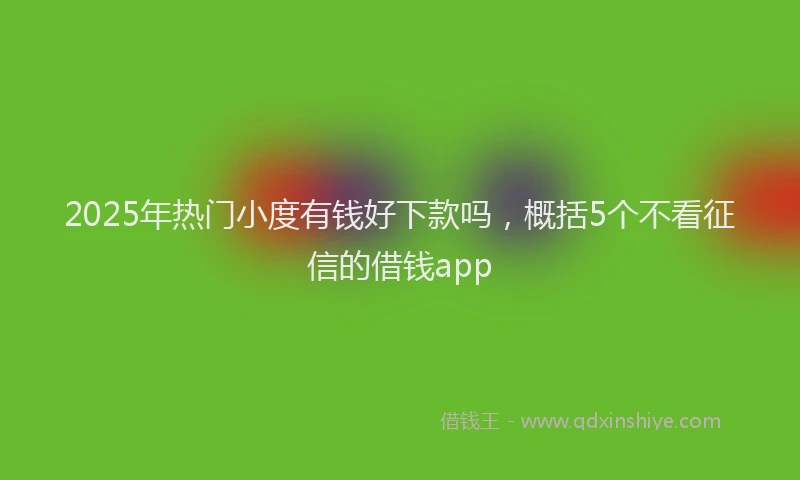 2025年热门小度有钱好下款吗，概括5个不看征信的借钱app