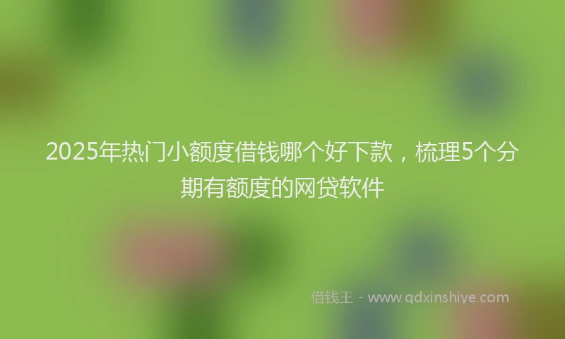 2025年热门小额度借钱哪个好下款，梳理5个分期有额度的网贷软件