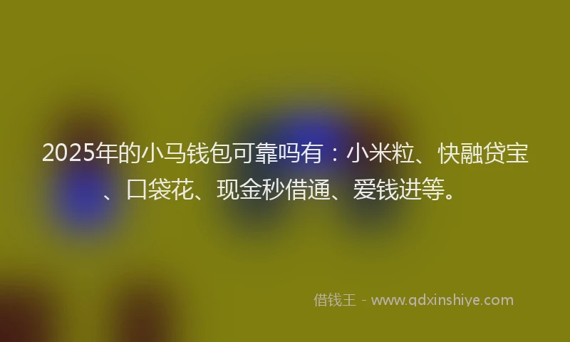 2025年的小马钱包可靠吗有：小米粒、快融贷宝、口袋花、现金秒借通、爱钱进等。