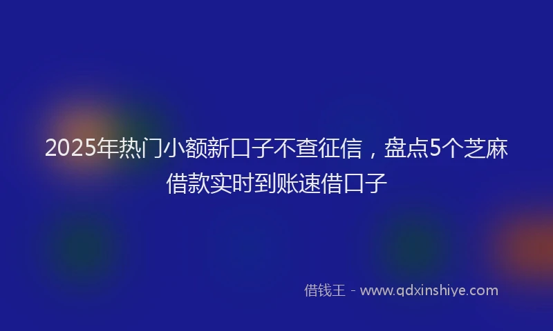 2025年热门小额新口子不查征信，盘点5个芝麻借款实时到账速借口子