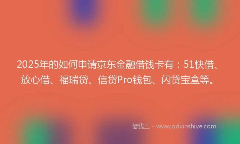 2025年的如何申请京东金融借钱卡有：51快借、放心借、福瑞贷、信贷Pro钱包、闪贷宝盒等。