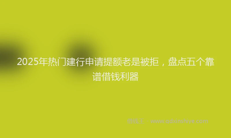 2025年热门建行申请提额老是被拒，盘点五个靠谱借钱利器