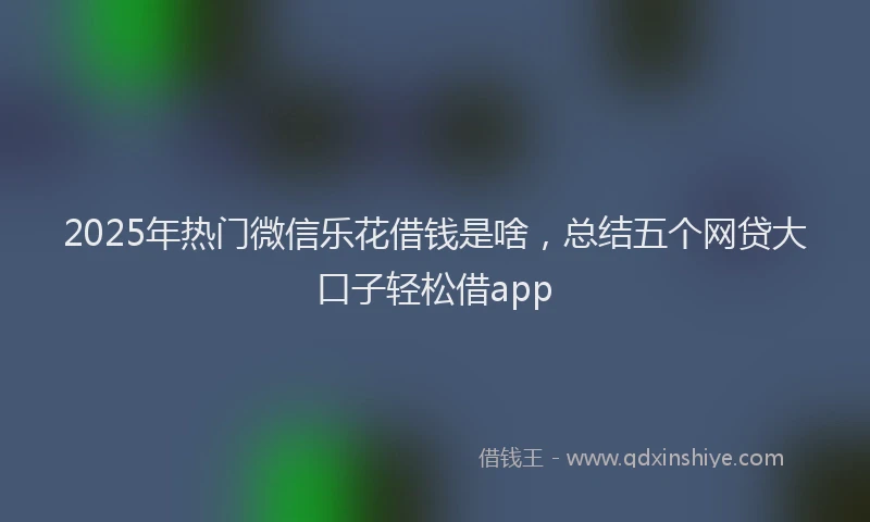 2025年热门微信乐花借钱是啥，总结五个网贷大口子轻松借app