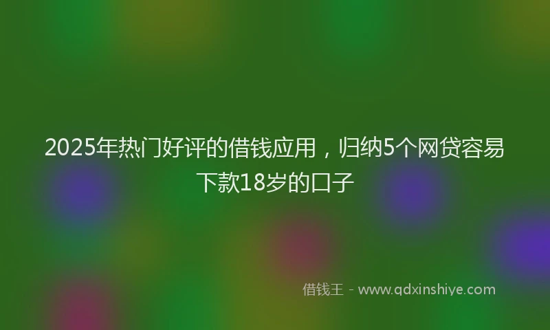 2025年热门好评的借钱应用，归纳5个网贷容易下款18岁的口子