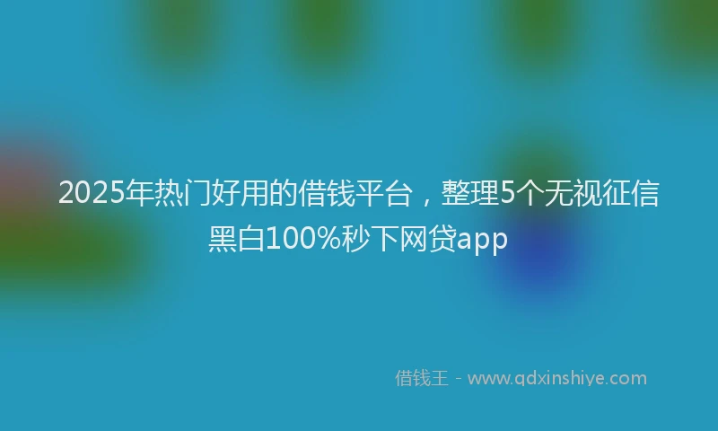 2025年热门好用的借钱平台，整理5个无视征信黑白100%秒下网贷app
