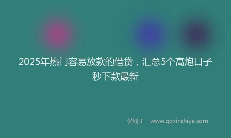 2025年热门容易放款的借贷，汇总5个高炮口子秒下款最新
