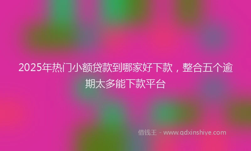 2025年热门小额贷款到哪家好下款，整合五个逾期太多能下款平台