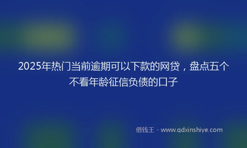 2025年热门当前逾期可以下款的网贷，盘点五个不看年龄征信负债的口子