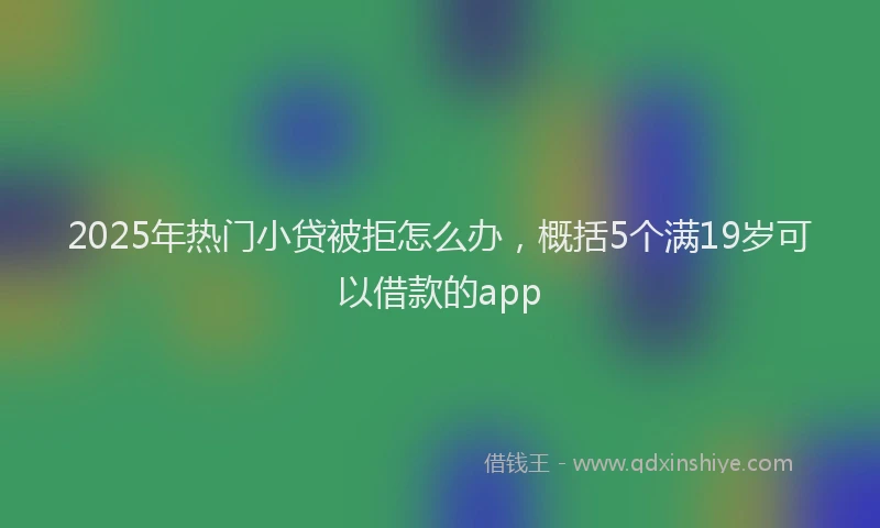 2025年热门小贷被拒怎么办，概括5个满19岁可以借款的app