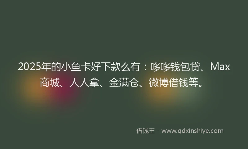 2025年的小鱼卡好下款么有：哆哆钱包贷、Max商城、人人拿、金满仓、微博借钱等。