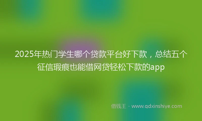 2025年热门学生哪个贷款平台好下款，总结五个征信瑕疵也能借网贷轻松下款的app