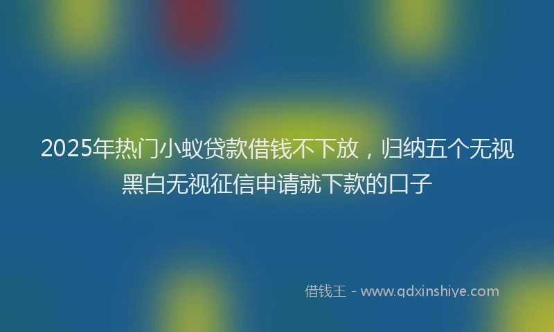 2025年热门小蚁贷款借钱不下放，归纳五个无视黑白无视征信申请就下款的口子