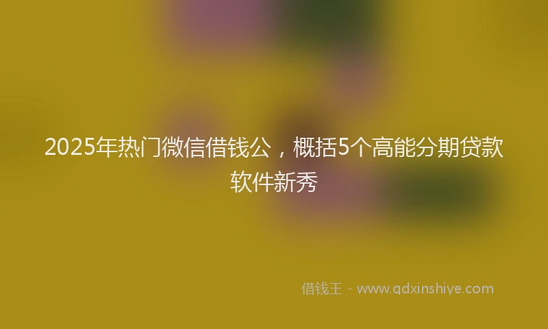 2025年热门微信借钱公，概括5个高能分期贷款软件新秀