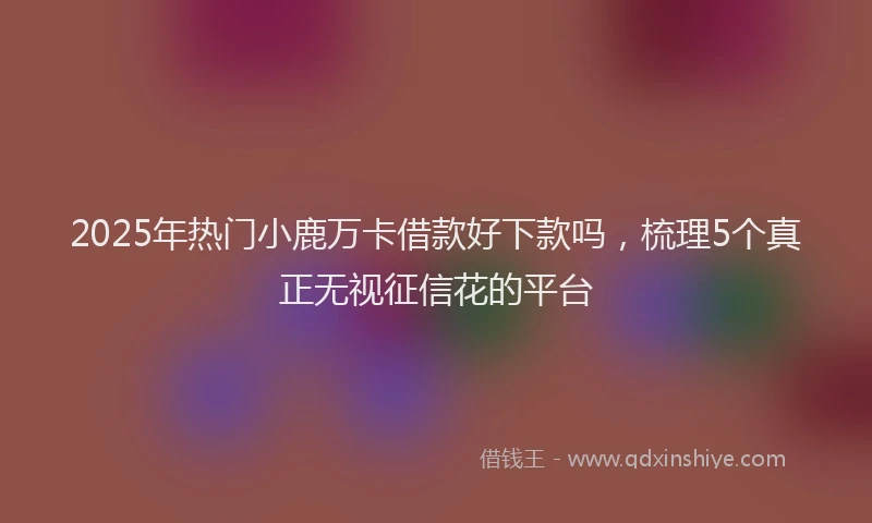 2025年热门小鹿万卡借款好下款吗，梳理5个真正无视征信花的平台