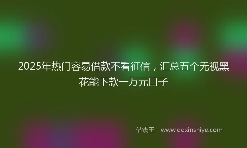 2025年热门容易借款不看征信，汇总五个无视黑花能下款一万元口子