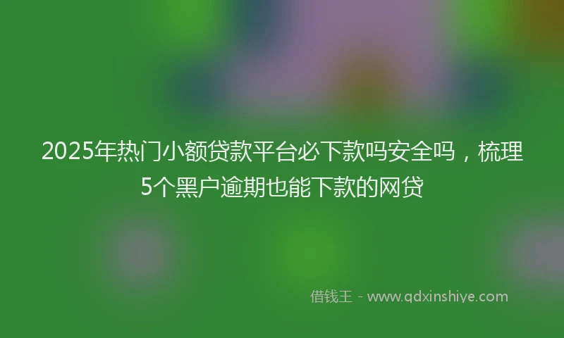 2025年热门小额贷款平台必下款吗安全吗，梳理5个黑户逾期也能下款的网贷