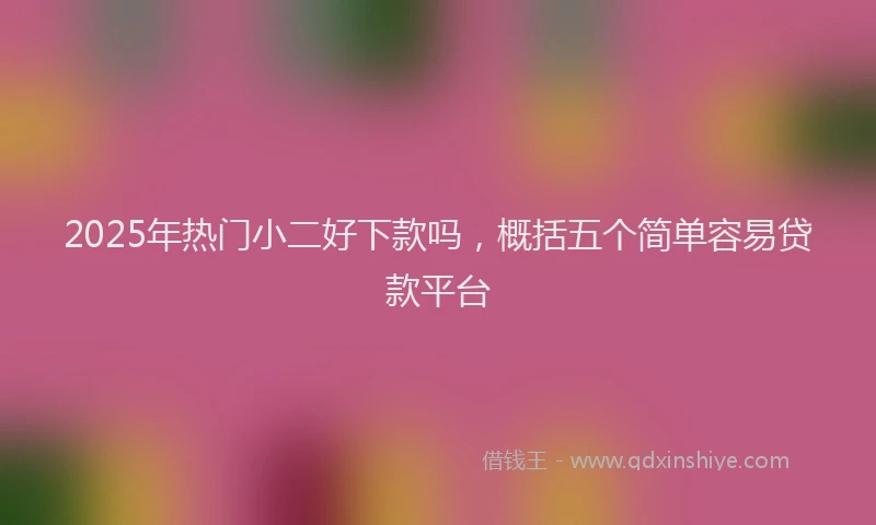 2025年热门小二好下款吗，概括五个简单容易贷款平台