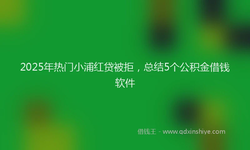 2025年热门小浦红贷被拒，总结5个公积金借钱软件