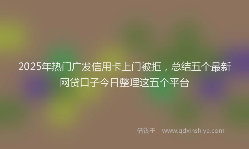 2025年热门广发信用卡上门被拒，总结五个最新网贷口子今日整理这五个平台