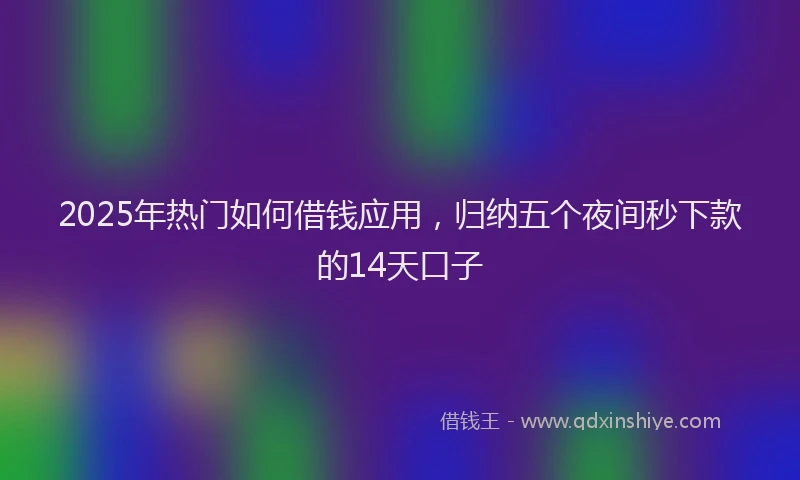 2025年热门如何借钱应用，归纳五个夜间秒下款的14天口子