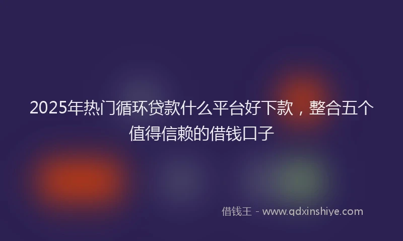 2025年热门循环贷款什么平台好下款，整合五个值得信赖的借钱口子