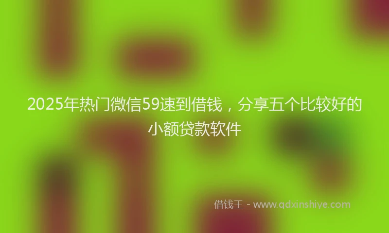 2025年热门微信59速到借钱，分享五个比较好的小额贷款软件