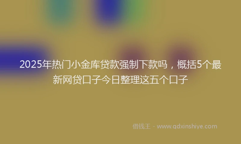 2025年热门小金库贷款强制下款吗，概括5个最新网贷口子今日整理这五个口子