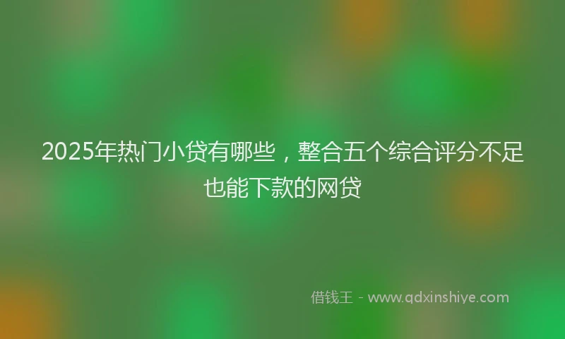 2025年热门小贷有哪些，整合五个综合评分不足也能下款的网贷