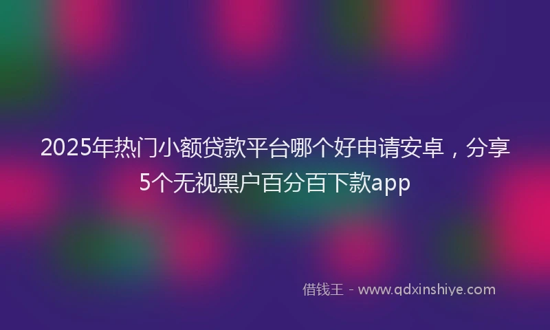 2025年热门小额贷款平台哪个好申请安卓，分享5个无视黑户百分百下款app