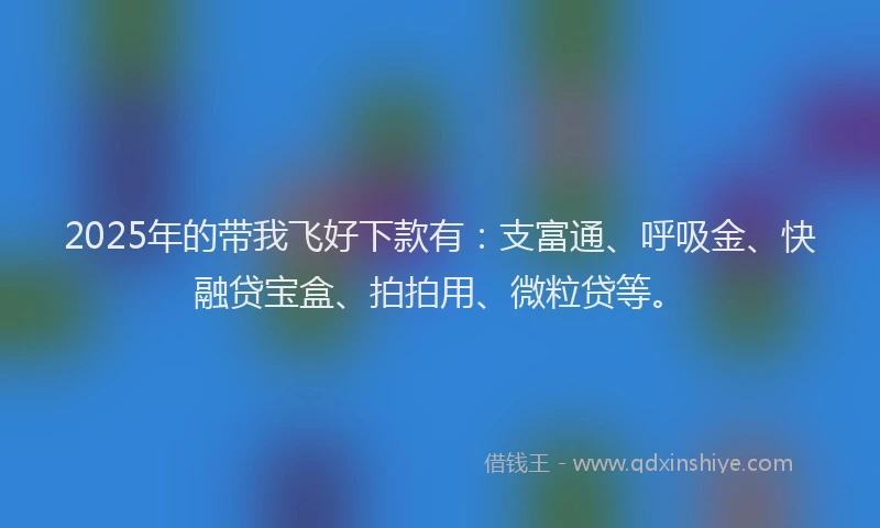 2025年的带我飞好下款有：支富通、呼吸金、快融贷宝盒、拍拍用、微粒贷等。