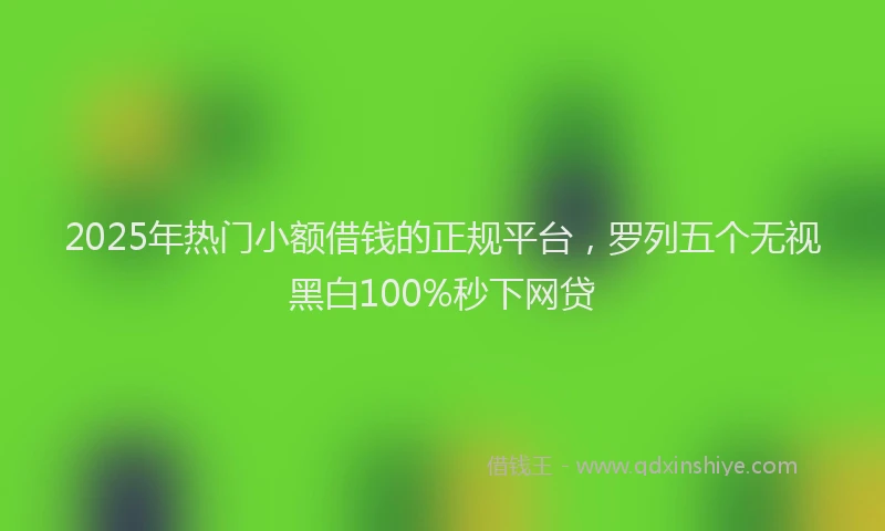 2025年热门小额借钱的正规平台，罗列五个无视黑白100%秒下网贷