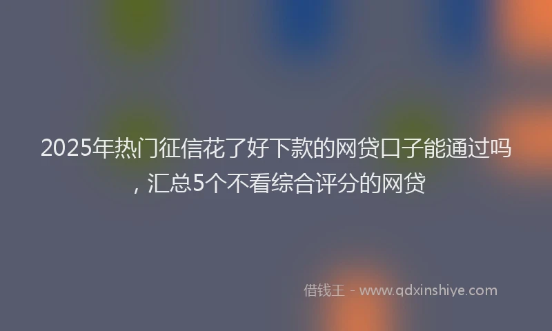 2025年热门征信花了好下款的网贷口子能通过吗，汇总5个不看综合评分的网贷