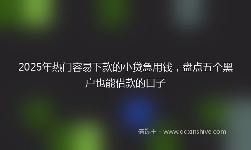 2025年热门容易下款的小贷急用钱，盘点五个黑户也能借款的口子