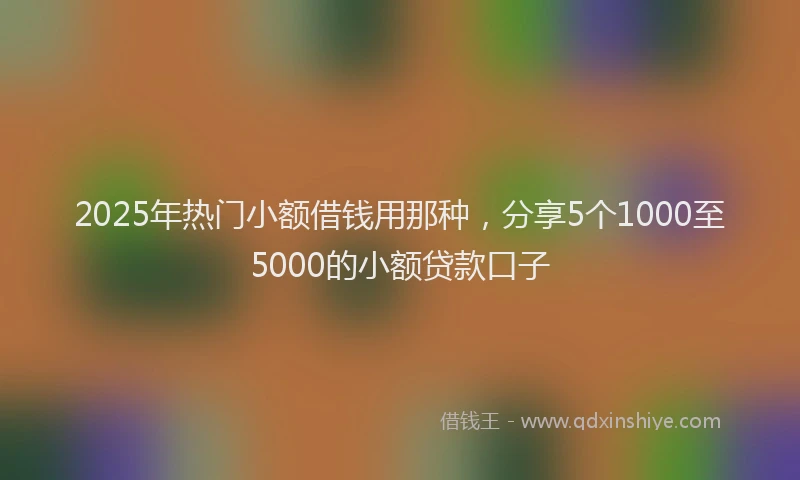 2025年热门小额借钱用那种，分享5个1000至5000的小额贷款口子