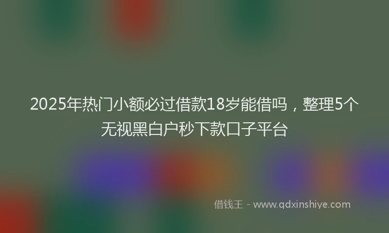 2025年热门小额必过借款18岁能借吗，整理5个无视黑白户秒下款口子平台