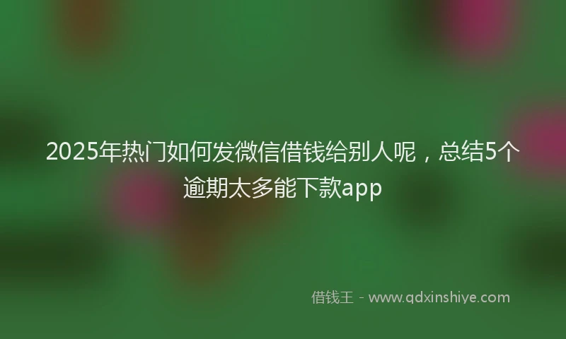 2025年热门如何发微信借钱给别人呢，总结5个逾期太多能下款app