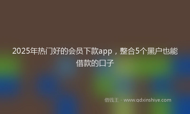 2025年热门好的会员下款app，整合5个黑户也能借款的口子