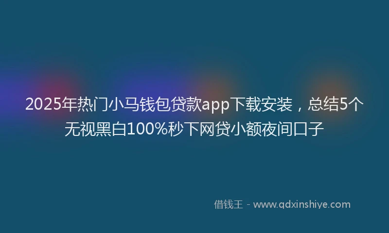 2025年热门小马钱包贷款app下载安装，总结5个无视黑白100%秒下网贷小额夜间口子