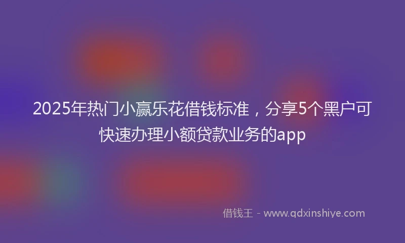 2025年热门小赢乐花借钱标准，分享5个黑户可快速办理小额贷款业务的app