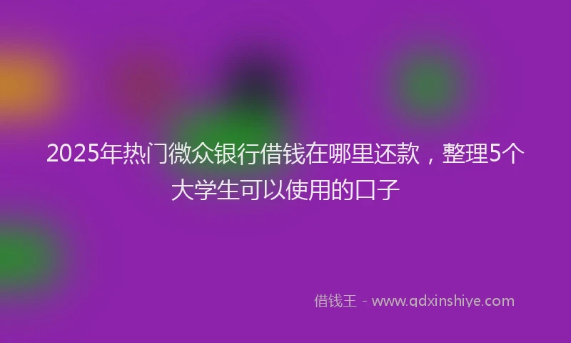 2025年热门微众银行借钱在哪里还款，整理5个大学生可以使用的口子
