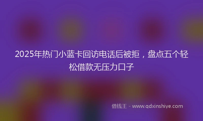2025年热门小蓝卡回访电话后被拒，盘点五个轻松借款无压力口子